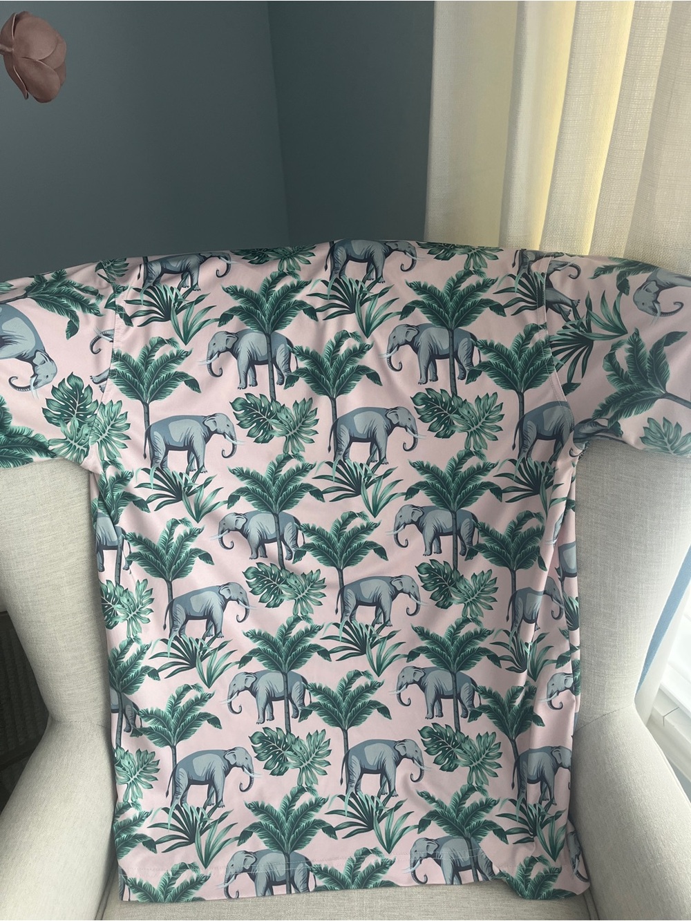 Waggle Golf Elephant All Over Print Performance Polo Size Medium - Picture 3 of 9